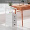 Narrow Dresser for Small Spaces | Slim White 3-Drawer Chest with Wood Shelf & Anti-Tip Design | Space-Saving Bedroom/Office Dresser Tower (28.26" H x 10.04" W)